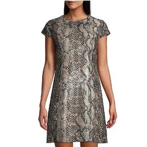 Elie Tahari Elissa Sequin Python-Print Dress
